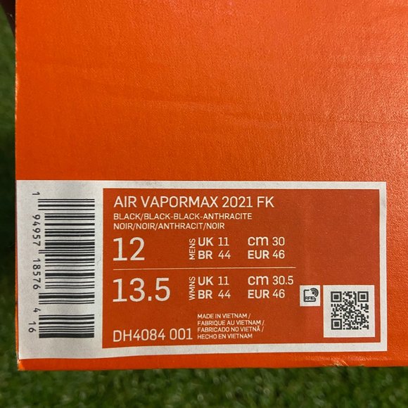 Nike Air VaporMax 2021 FK Flyknit Mens Size 12 Black Anthracite DH4084-001 NEW main image 8